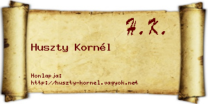 Huszty Kornél névjegykártya