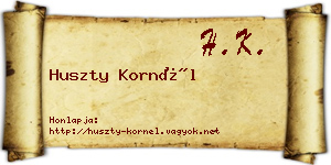 Huszty Kornél névjegykártya