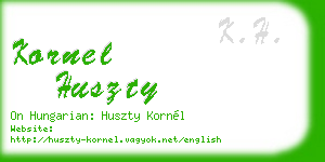 kornel huszty business card
